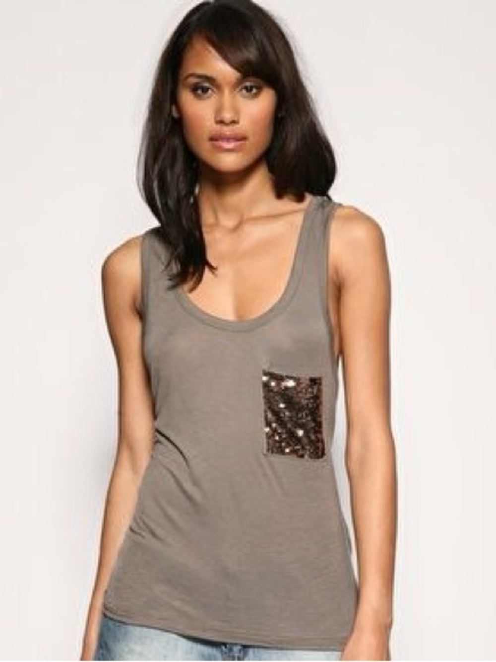 HAUTE HIPPIE Gray tank
